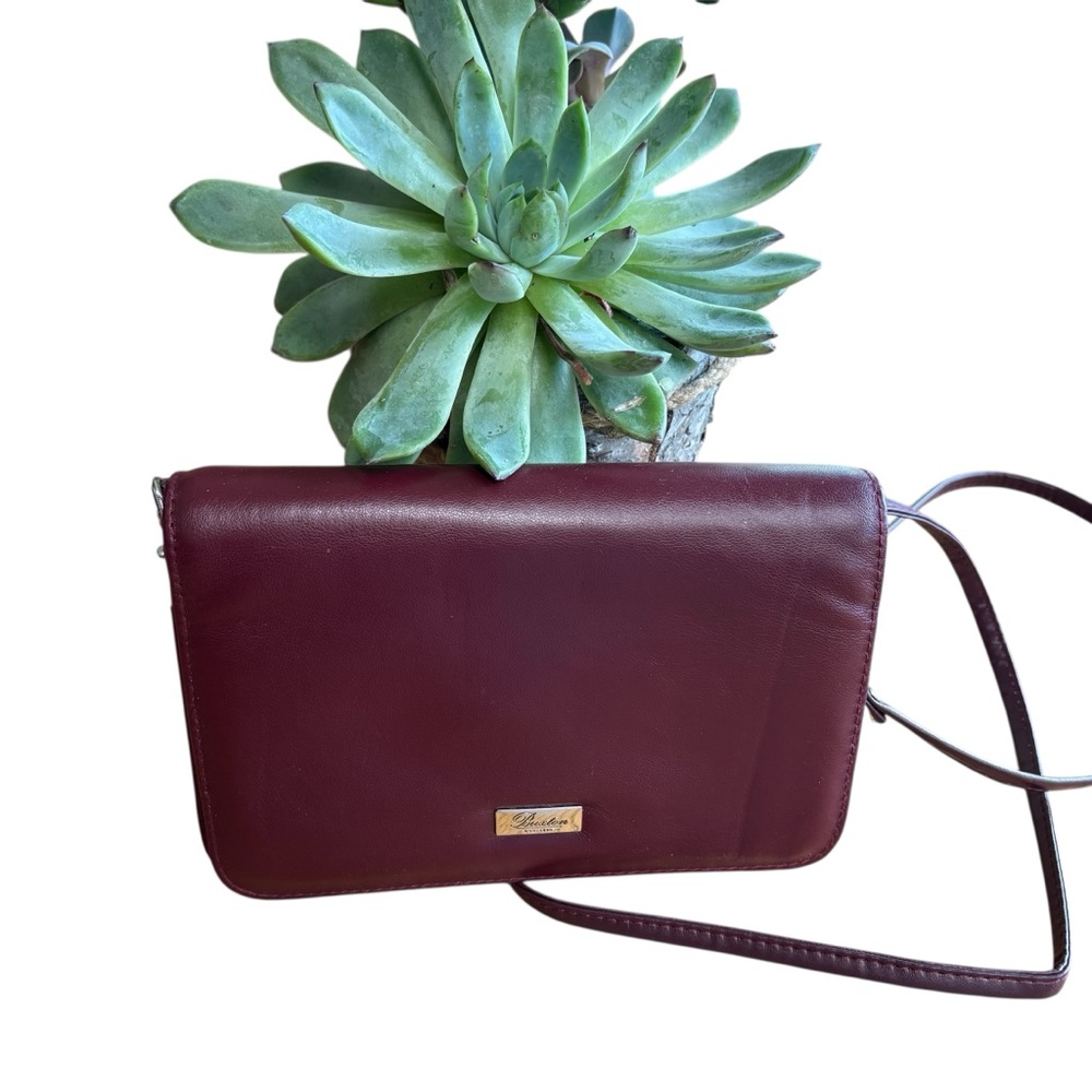 Brighton Clutch Crossbody Shoulder Mini Leather Women's Wallet Bag Burgundy